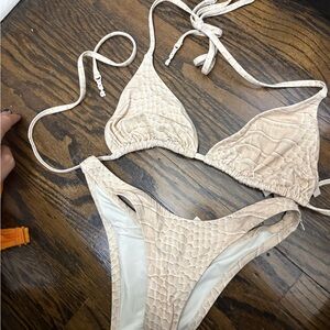 SKIMS Beige Triangle Bikini Set
